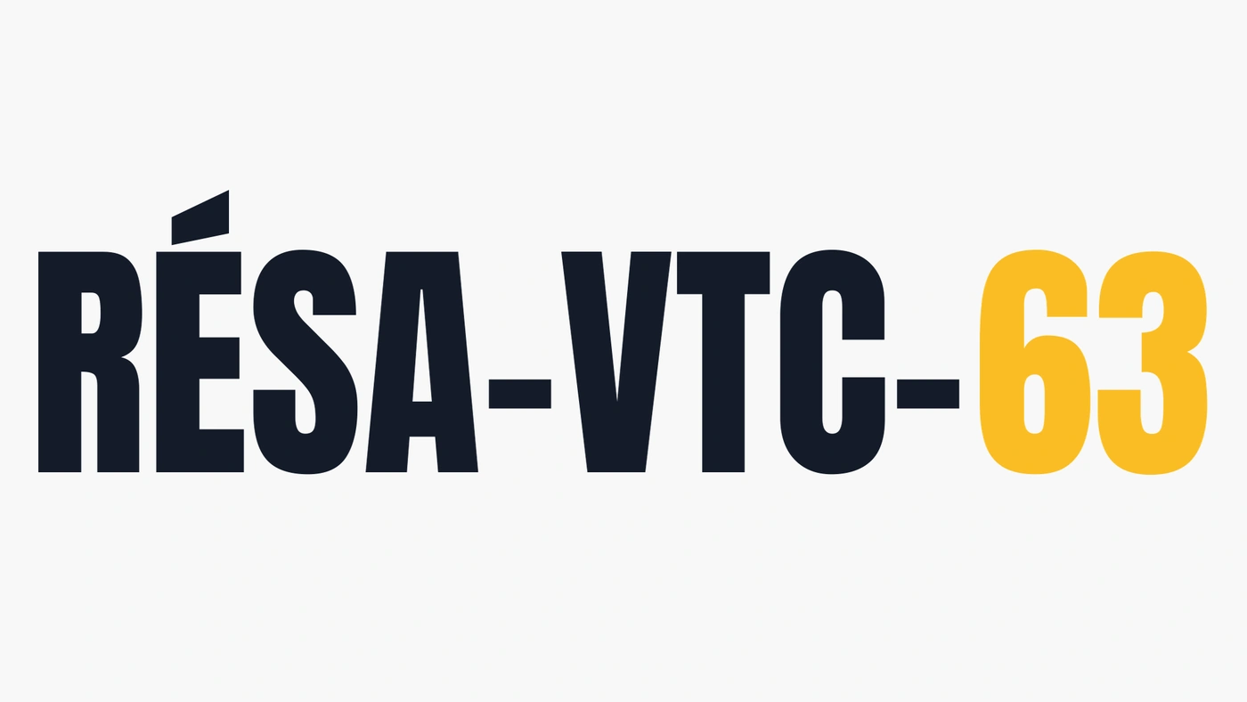 Logotype RÉSA-VTC-63 en bleu marine et jaune